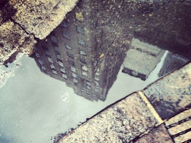 One of many puddles around the city on Sept. 18, 2012.