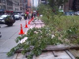 Wind Knocks Down Wooden Fence in Midtown, Injuring 1
