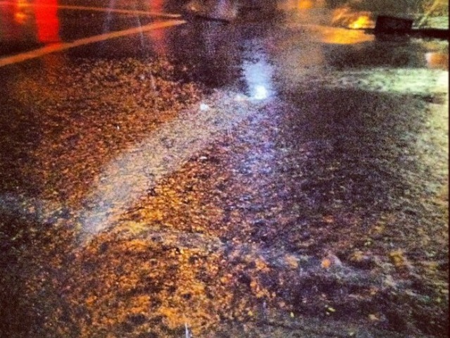 Rain deluged New York on the evening of Sept. 18, 2012. 