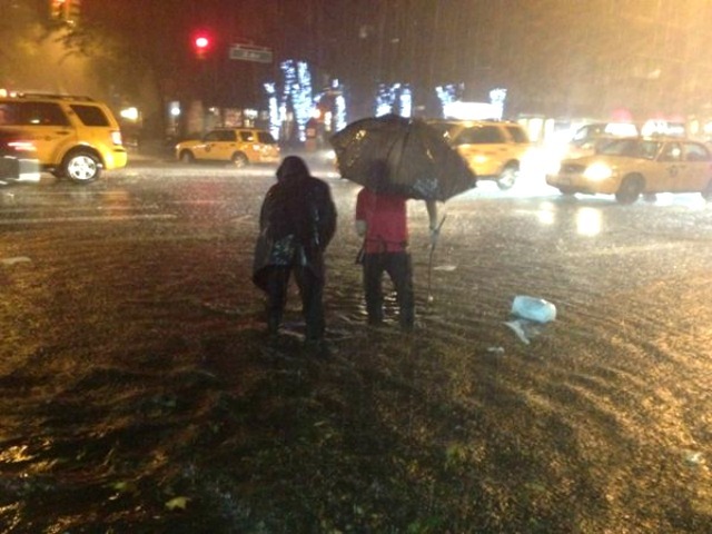 Many city streets flooded during heavy downpours Sept. 18, 2012. 
