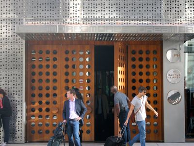 <p>Lindsay Lohan was arrested Wednesday Sept. 19 for allegedly hitting a man standing outside the Dream hotel with her Porsche SUV.</p>
