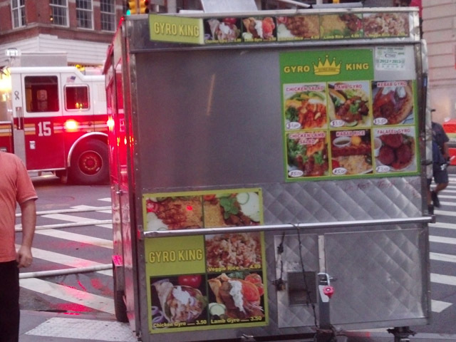 They gyro cart was not damaged during the blaze, Sept. 19, 2012. 