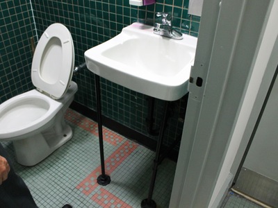 Moonrock Diner owner George Chritis said he add to add steel beams to keep rowdy Providence customers from ripping his bathroom sink off the wall.