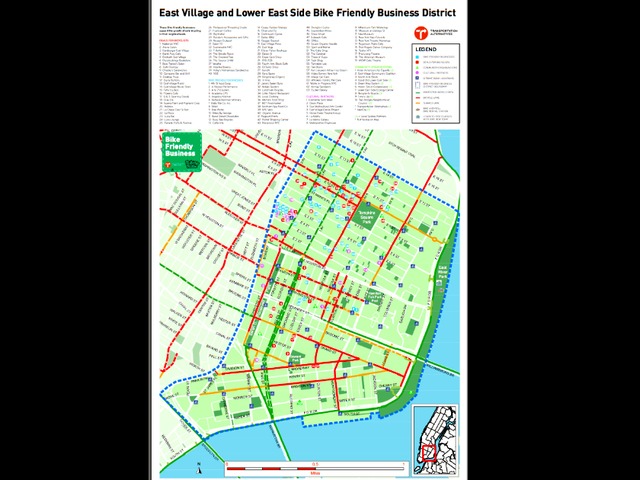 The map of the new Bike Friendly Business District. 
