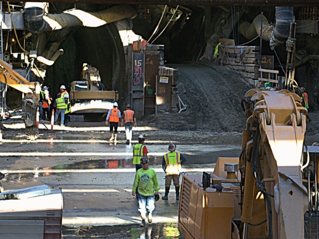 The construction is taking place in the left tunnel in this Sept. 20, 2012 photo. 