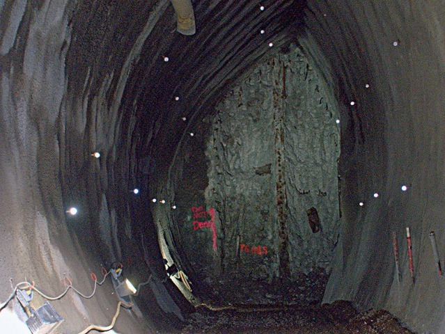 The MTA bore through a final concrete wall separating the Manhattan and Queen sides of a new tunnel Sept. 20, 2012. 