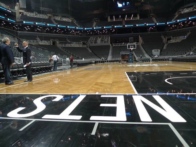 <p>Courtside at the new Barclays Center.</p>
