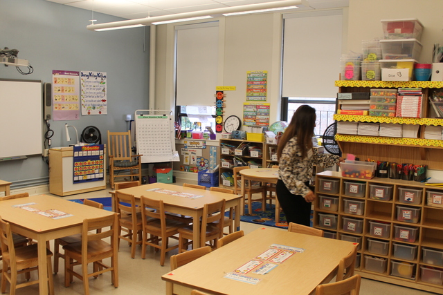 A classroom at Teachers College Community School.