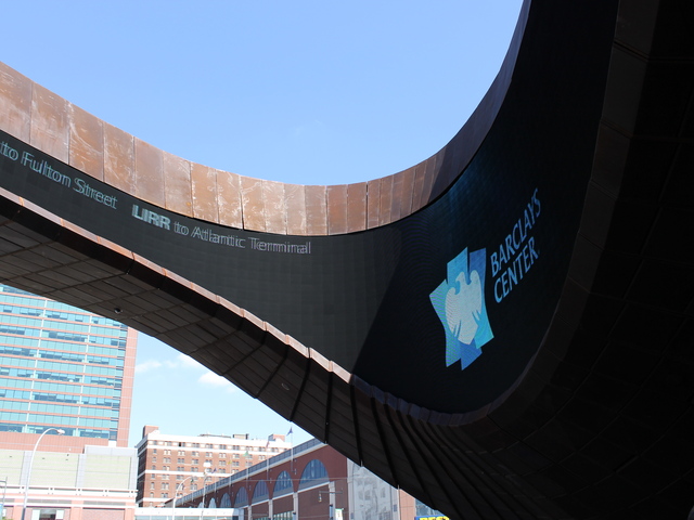 <p>The Barclays Center in downtown Brooklyn was unveiled at a ribbon cutting ceremony on Sept. 21, 2012.</p>
