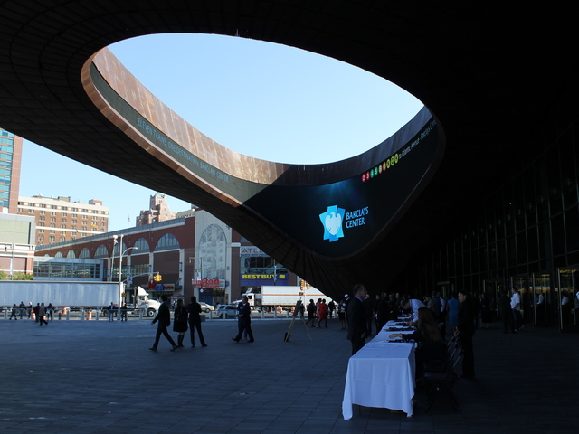 <p>The Barclays Center in downtown Brooklyn was unveiled at a ribbon cutting ceremony on Sept. 21, 2012.</p>
