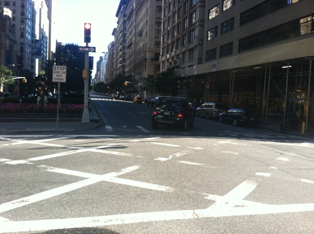 The intersection of Park Avenue and East 59th Street, where 80-year-old Rubin Baum was struck and killed by a car Sept. 22, 2012. 