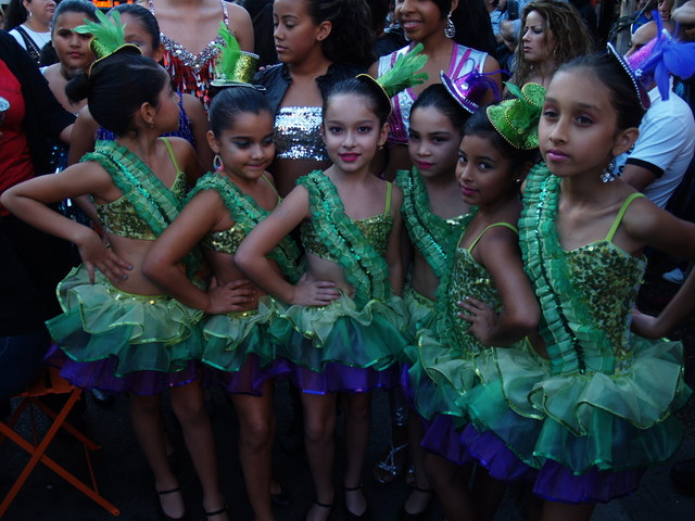 Dancers from the Mestizo Arts Center get ready to perform at the Viva La Comida! festival.