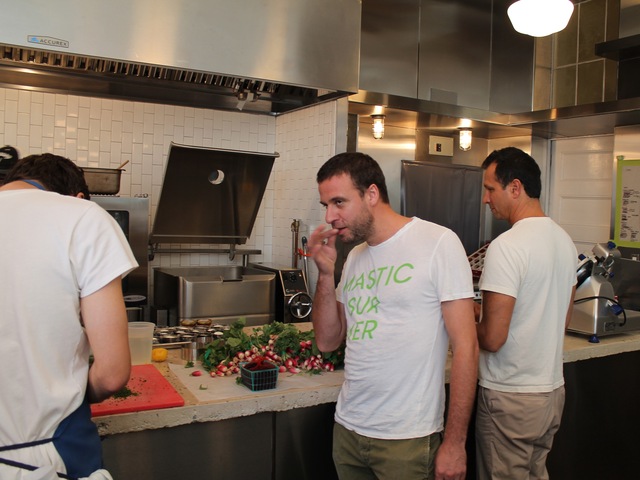 Dufour (center) said that for the purpose of the new restaurant, which is cafeteria-style, he developed a new menu.