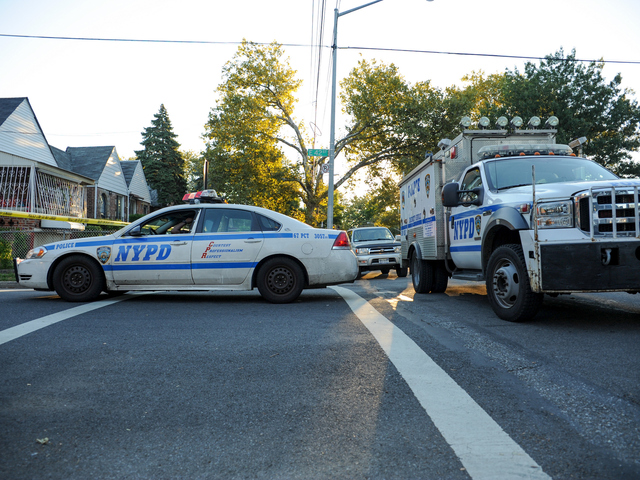 Police at the scene of a fatal shooting in Brooklyn on Tuesday September 25th, 2012.