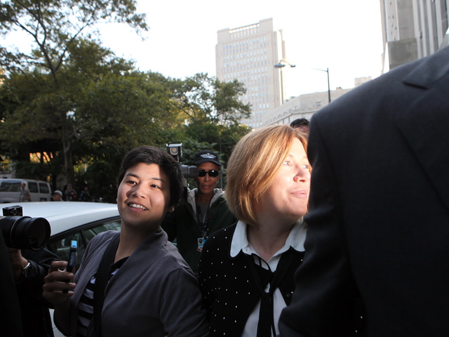 <p>Anna Gristina, right, and her daughter from her first marriage, Suzie Pak, leaving court after pleading guilty to a single count of promoting prostitution on Sept. 25, 2012.</p>
