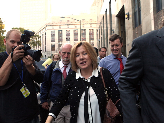 <p>Anna Gristina leaving court after pleading guilty to a single count of promoting prostitution on Sept. 25, 2012.</p>
