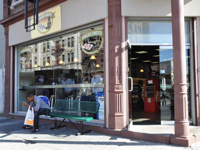 <p>Bagelsmith on Lorimer Street in Williamsburg is a cheap option for brunchers who might stroll to nearby McCarren Park with their sandwiches.</p>
