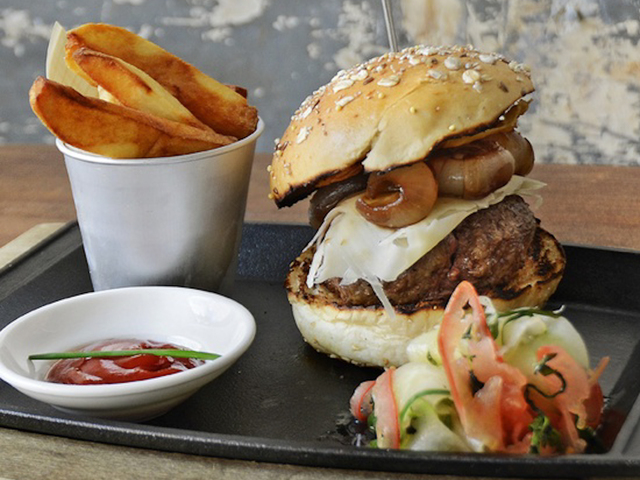 A portobello burger from Felice, a new Italian restaurant that will open October 3 at 15 Gold St.