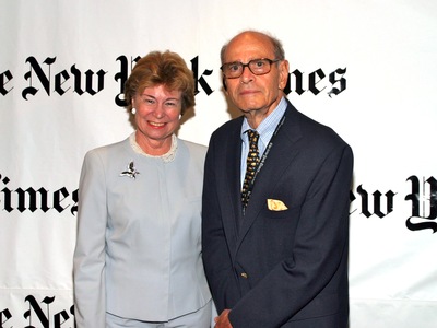 <p>Arthur Sulzberger, here in 2004 with Allison Cowles, died on Sept. 29, 2012. He was 86.</p>
