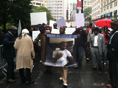 <p>"Justice for Mohamed Bah" was one of the slogans the crowd of protestors shouted.</p>
