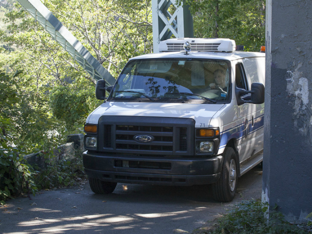 <p>The medical examiner on the scene in Inwood Hill Park on Monday, Oct. 1, 2012, after the body of Seyed Ali Badakhshan was found.</p>
