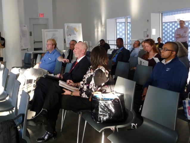 <p>Community members at an open house held by the New York Metropolitan Transportation Council at the Bronx Museum of the Arts.</p>
