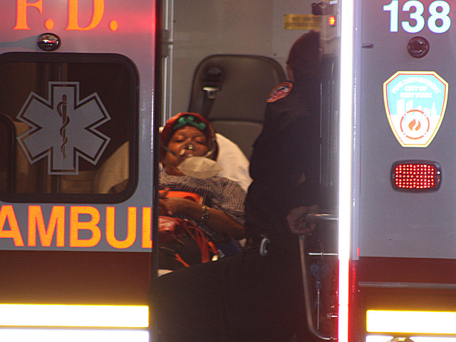 <p>A woman was taken to the hospital after her SUV slammed into the side of a building in Canarsie on Oct. 8, 2012.</p>
