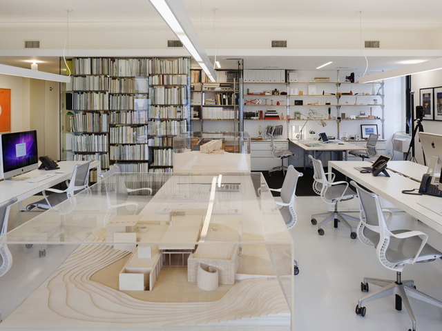 <p>Carin Goldberg's studio at the Woolworth Building that she shares with her husband.</p>
