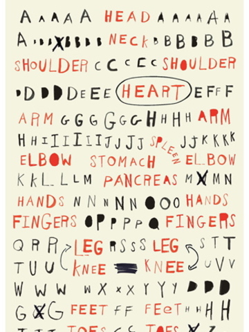 <p>Carin Goldberg's poster "Alpha Body."</p>
