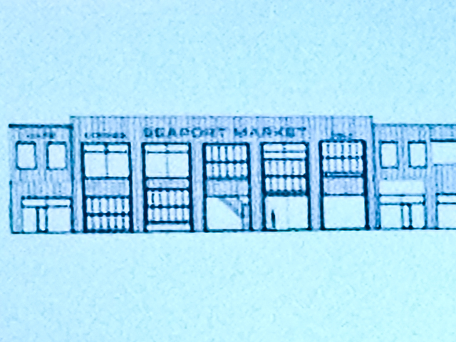 <p>A rendering of plans for a painted Seaport Market sign on Pier 17.</p>
