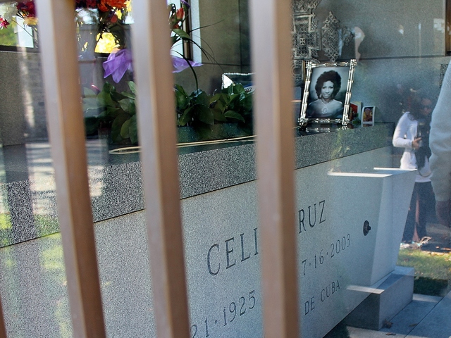 <p>The mausoleum of Grammy award-winning singer Celia Cruz, known as the "Queen of Salsa," who is buried at Woodlawn Cemetery in the Bronx.</p>
