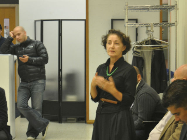 <p>Local resident Katherine O'Sullivan talks about Il Sole's violations on Oct 2.</p>
