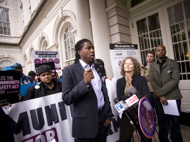 <p>Supporters gathered outside of City Hall for a press conference before the hearing.</p>
