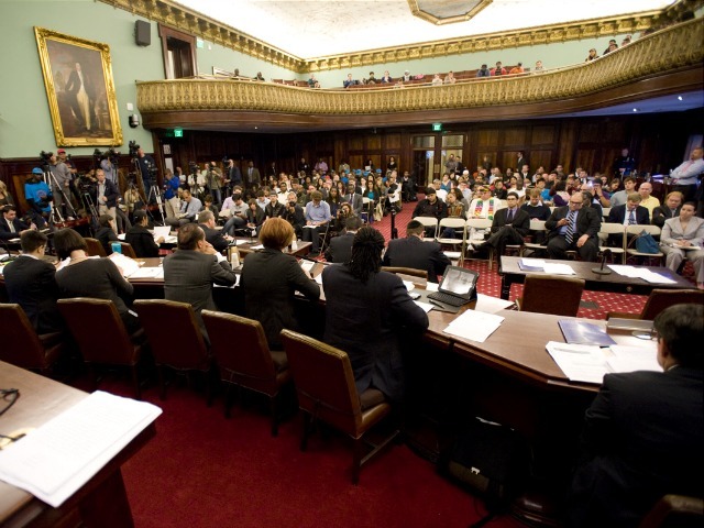<p>Dozens of people signed up to speak at the hearing.</p>
