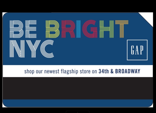 <p>The front of the new Gap-themed MetroCards, which will be randomly disbursed by machines, or handed out by station agents, for the MTA on October 7, 2012.</p>
