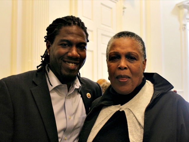<p>City Councilman Jumaane Williams and his mom, Patricia, who attended a hearing Wednesday, Oct. 10, 2012, for the first time.</p>
