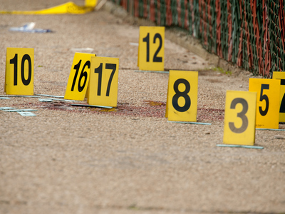 <p>Blood from the deceased is seen here on the sidewalk. Photo taken on Tuesday October 23rd, 2012.</p>
