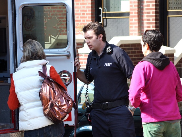 <p>Nine people were injured after a school bus was rear-ended in Astoria, Queens, on Oct. 16, 2012.</p>

