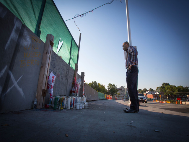 <p>Mourners have created a memorial for Noel Polanco, who was shot and killed by police on Oct. 5., 2012.</p>
