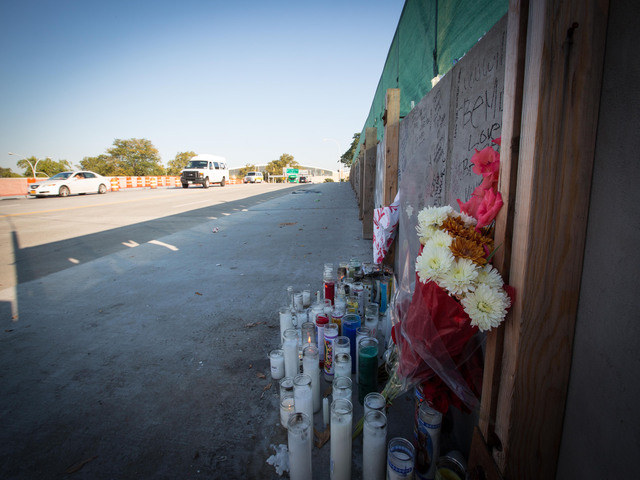 <p>Mourners have created a memorial for Noel Polanco, who was shot and killed by police on Oct. 5, 2012.</p>
