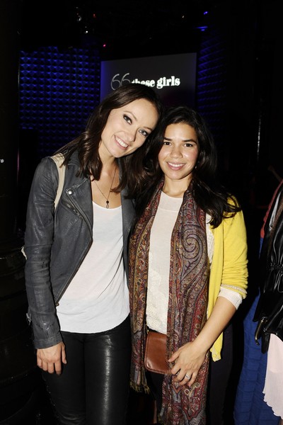 <p>Olivia Wilde and America Ferrara at <em>Glamour'</em>s "These Girls" party at Joe's Pub on Monday, Oct. 8, 2012.</p>
