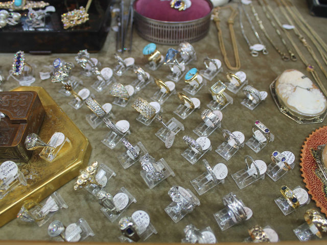 An array of diamond rings at Pippin. Manager Erin Wilensky said she sees an uptick in engagement ring sales during the holiday season and in the spring.