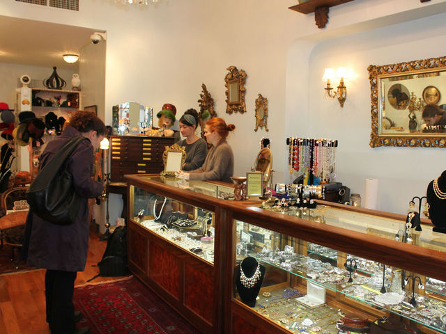 A customer browses through the cases at Pippin.