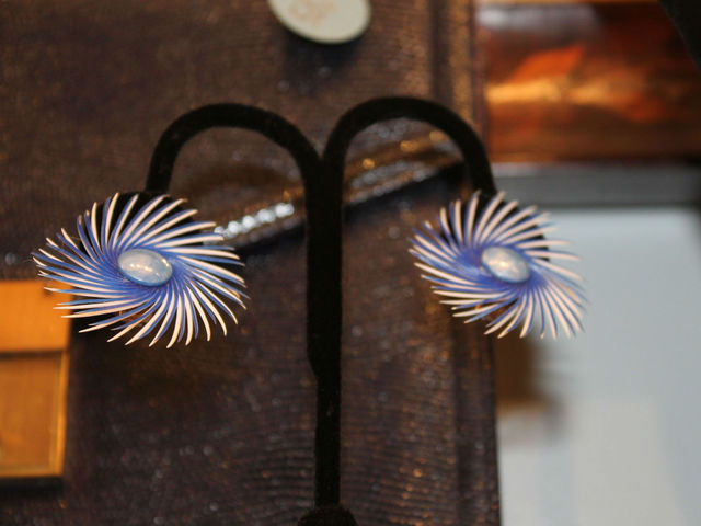 Plastic earrings from the 1960s.