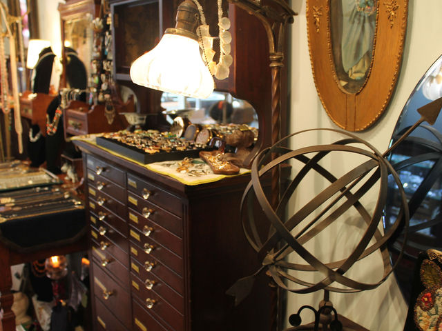 Pippin uses objects from its vintage storeroom to decorate the store.
