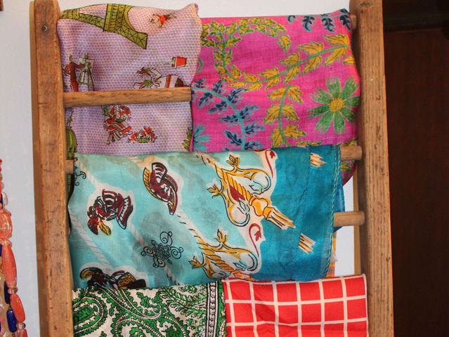 Silk scarves from Italy and the U.S.