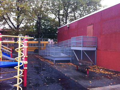 <p>Though there is a ramp attached to the school, local pols say the school still fails to meet Americans with Disabilities Act standards.</p>

