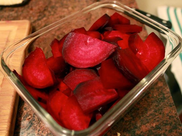 <p>Red beets are a good source of fiber, Vitamin C and folate.</p>
