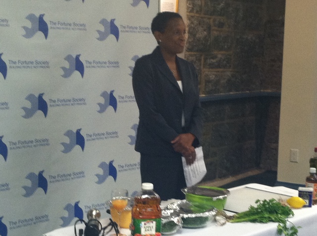 <p>Deputy Borough of Manhattan President Rose Pierre-Louis praises the Food and Nutrition Program</p>
