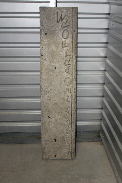 <p>Daniel Himmelfarb says he has an authentic SAMO tag scrawled into concrete. Jean-Michel and his graffiti partner, Al Diaz, used the tag. He keeps the cut-out sidewalk in a Queens Village storage facility.</p>
